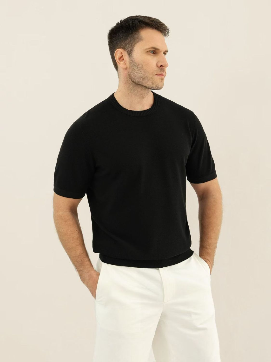 Loro Piana Solid Color Round Neck Pullover Short Sleeve T-shirt #377035