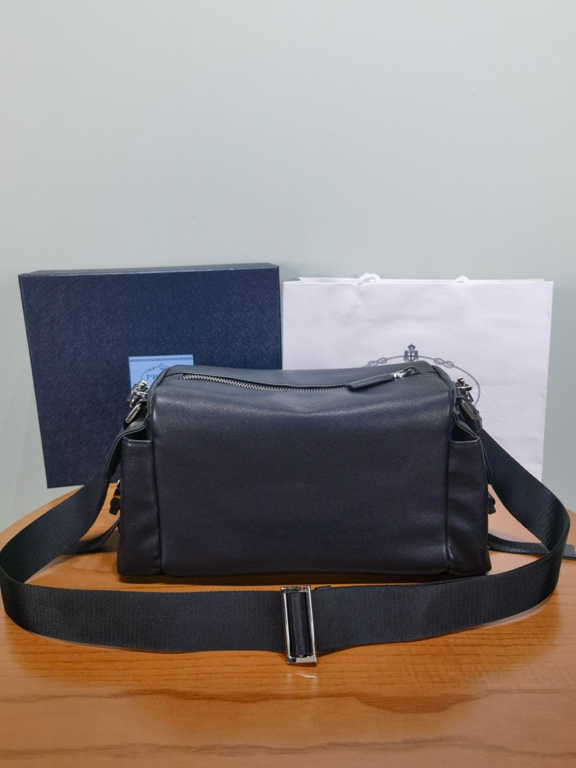 PRADA Black Prada Explore Leather Bag #379559