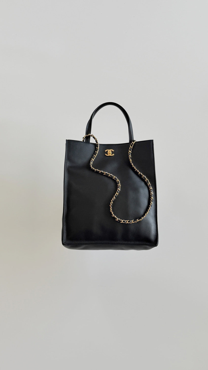 Chanel Small Shopping Bag In Calfskin With Gold-tone Hardware  Black 2026 Haute Artisanat Collection Rectangular Briefcase Bags AS6452 #197509