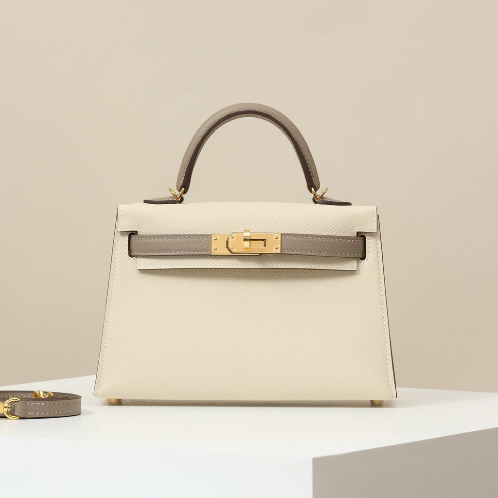 Hermes Solid Color Handbag Temperament Metal Buckle Kelly Bag Accessories Handcrafted Leather Bag From The Original Factory's Premium Custom Collection #74557