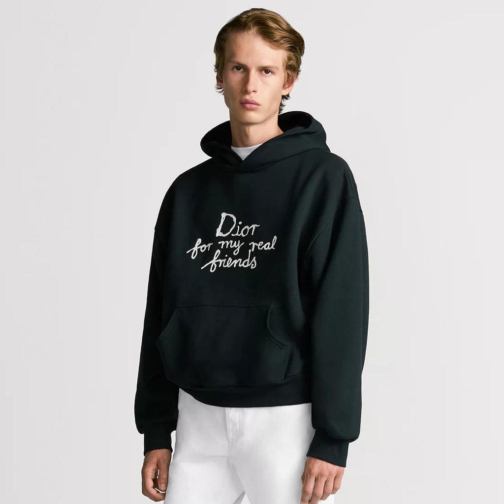 Dior Men's Spring and Autumn Solid Color Logo Letter Printed Hooded Loose Long Sleeve Sweatshirt #75496