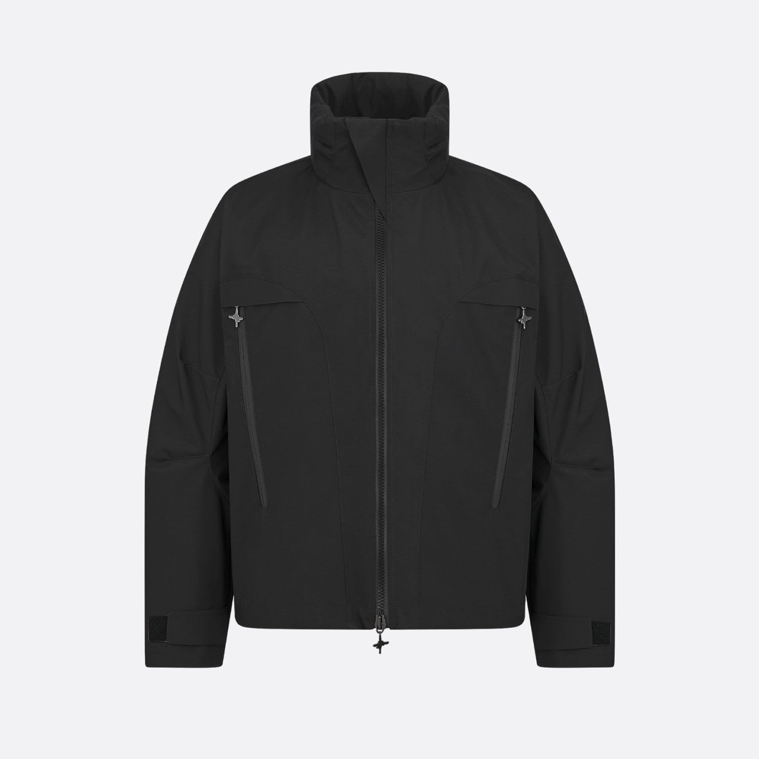 Dior And Lewis Hamilton Parker Coat Men's Fall And Winter Hooded Zipper Black Jacket Fashion Trend Logo Short Jacket #81418