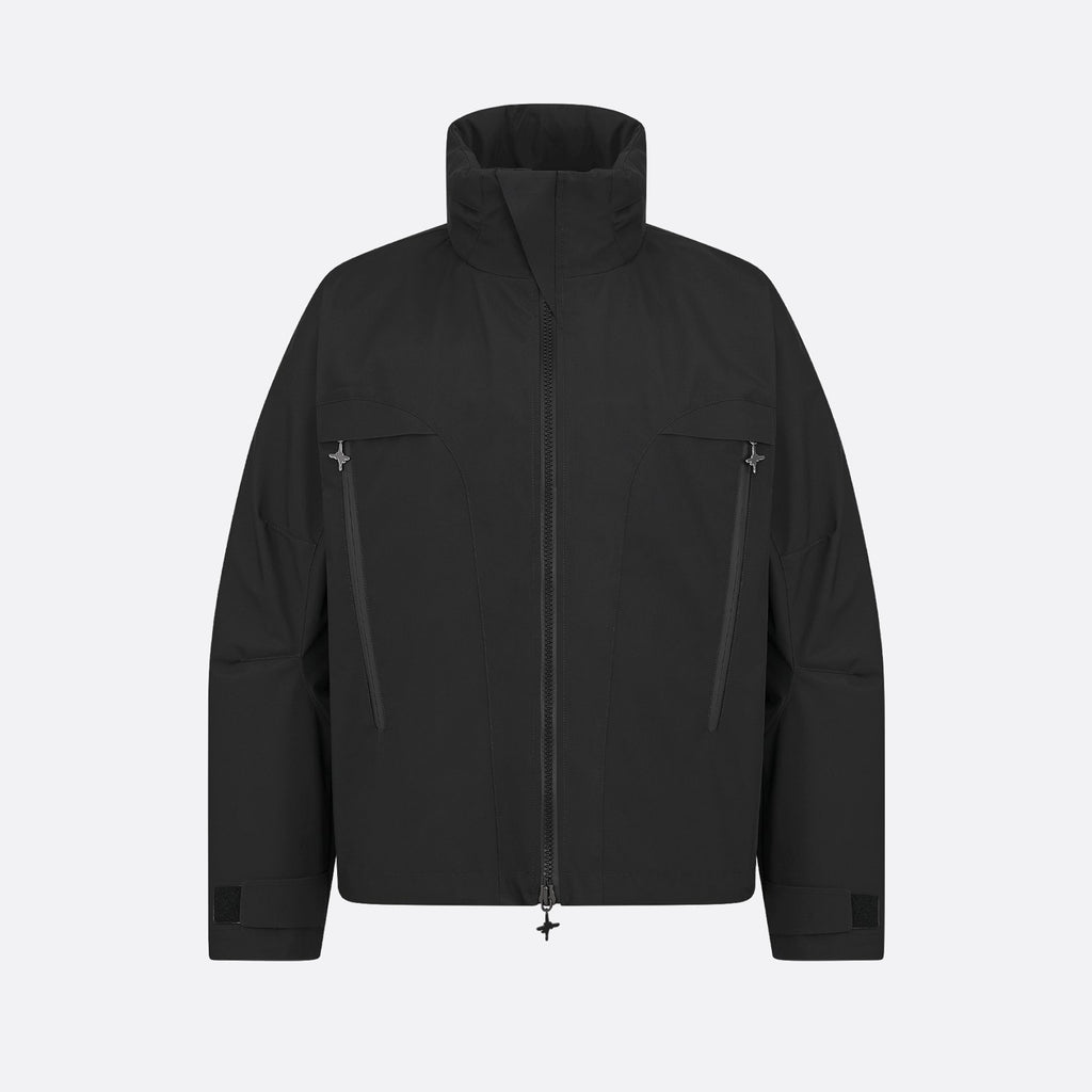Dior And Lewis Hamilton Parker Coat Men's Fall And Winter Hooded Zipper Black Jacket Fashion Trend Logo Short Jacket #81418