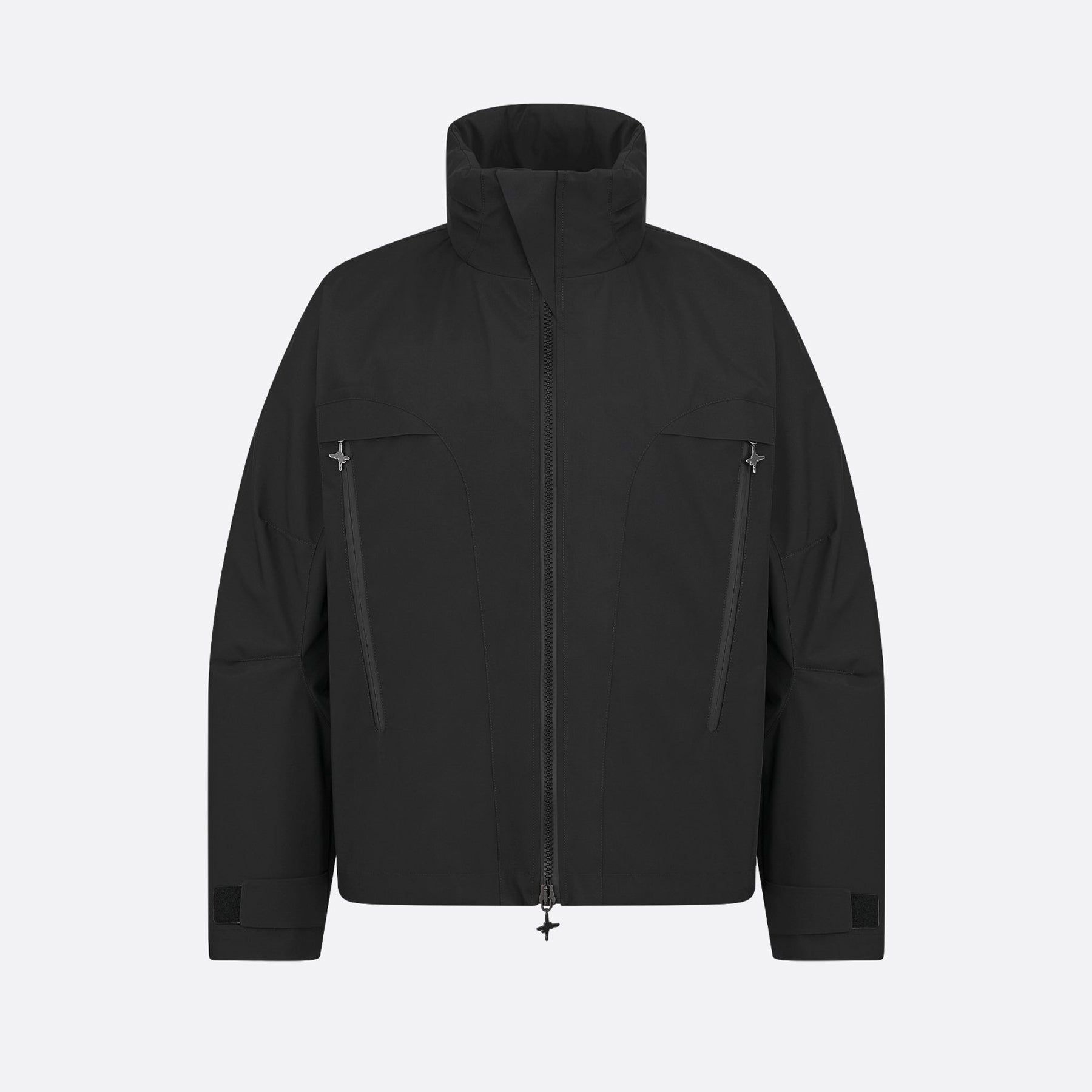 Dior And Lewis Hamilton Parker Coat Men's Fall And Winter Hooded Zipper Black Jacket Fashion Trend Logo Short Jacket #81418