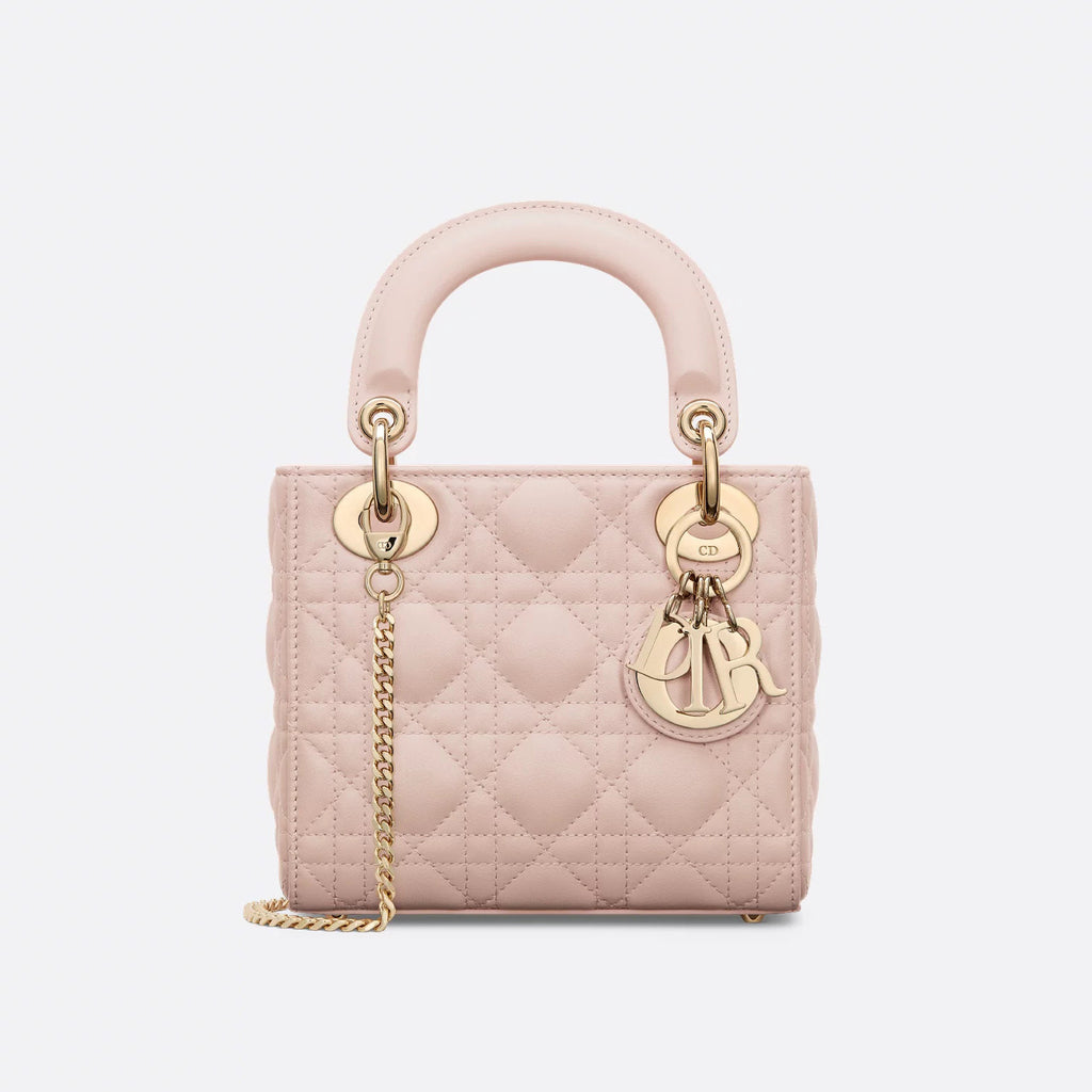 Dior Lady Women's Solid Color Metal Pendant Removable Chain Shoulder Strap Wicker Pattern Sheepskin Leather Single Shoulder Crossbody Handbag Bag Bags #77461