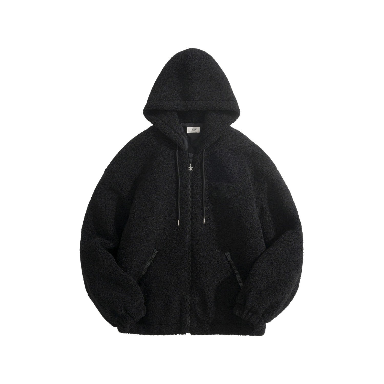 Celine Hooded Jacket in Wool and Cotton Fleece #333474