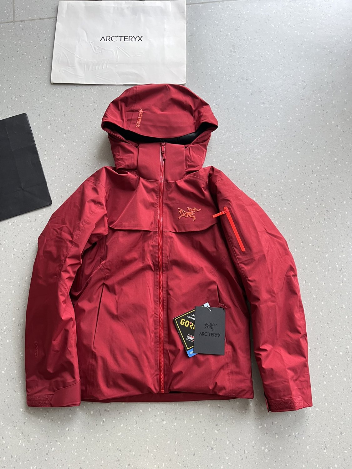 Arcteryx Autumn And Winter Solid Color Zipper Waterproof Windproof Long-Sleeved Hooded Jacket #74667