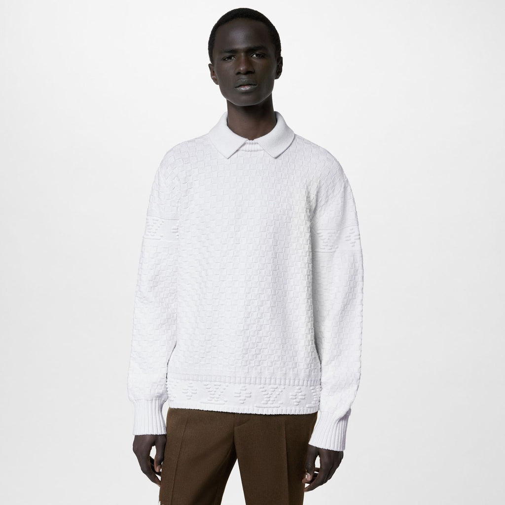 Louis Vuitton Damier Polo Neck Knitted Long Sleeve Pullover Sweater #21884