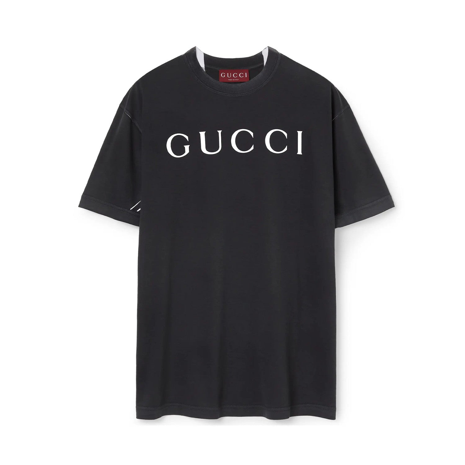 Gucci Men's Summer Solid Color Letter Print Round Neck Cotton Short Sleeve T-Shirt #75964
