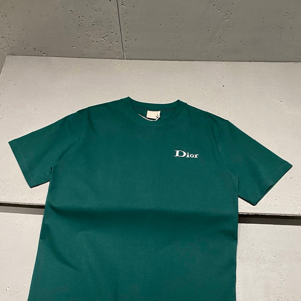 DIOR T-Shirt with Dior Embroidery Relaxed Fit Green Cotton Jersey #377387
