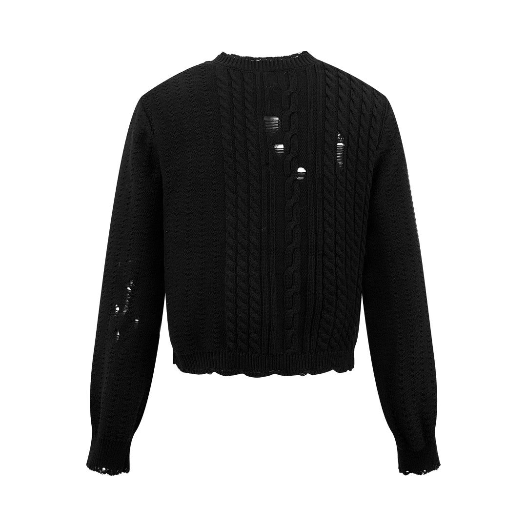 Enfants Riches Deprimes Men's Autumn/winter Black Jacquard Knit Cardigan High-street Fashion Casual Single-breasted Button-front Sweater Ngvp #2617