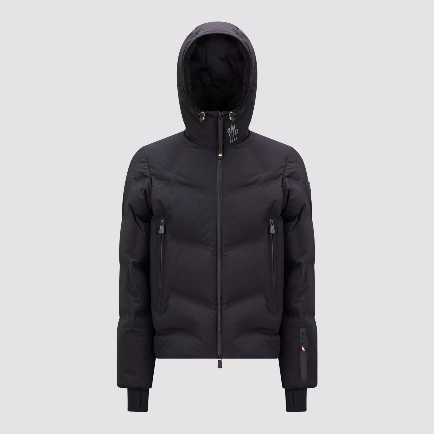 Moncler Men's Winter Solid Color Logo Printed Hooded Zipper Long Sleeve Arcesaz Short Puffer Down Jacket #98135