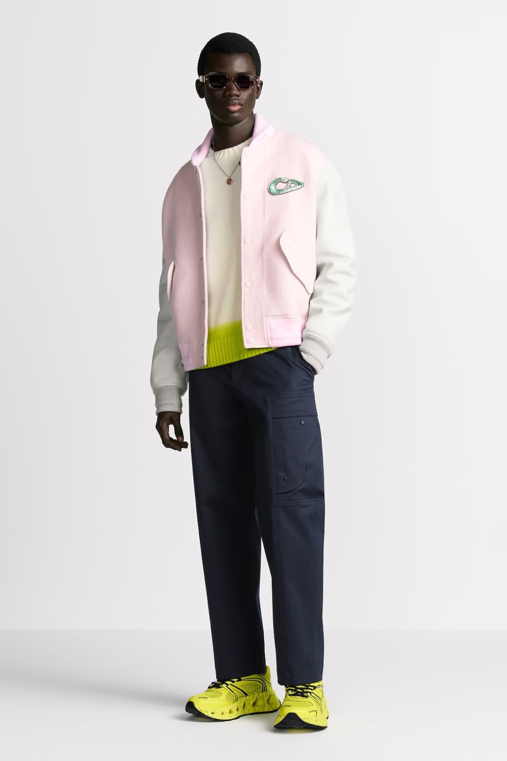Dior Men's Dior And Kaws Sweater Spring. Fall And Winter Embroidered Crew Neck Gradient Long Sleeve Sweater #71836