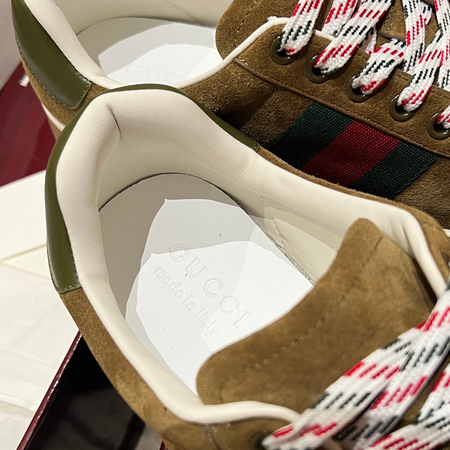 GUCCI Men's Gucci Ace sneaker with Web suede #337178