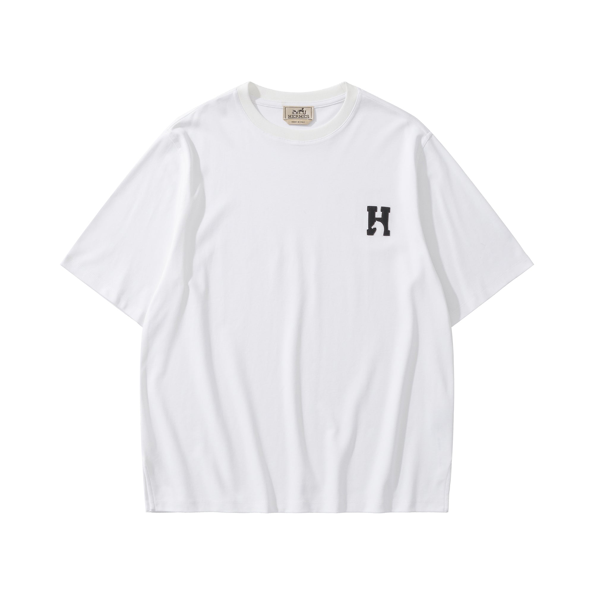 Hermès H Cheval T-shirt with Leather Detail #375796