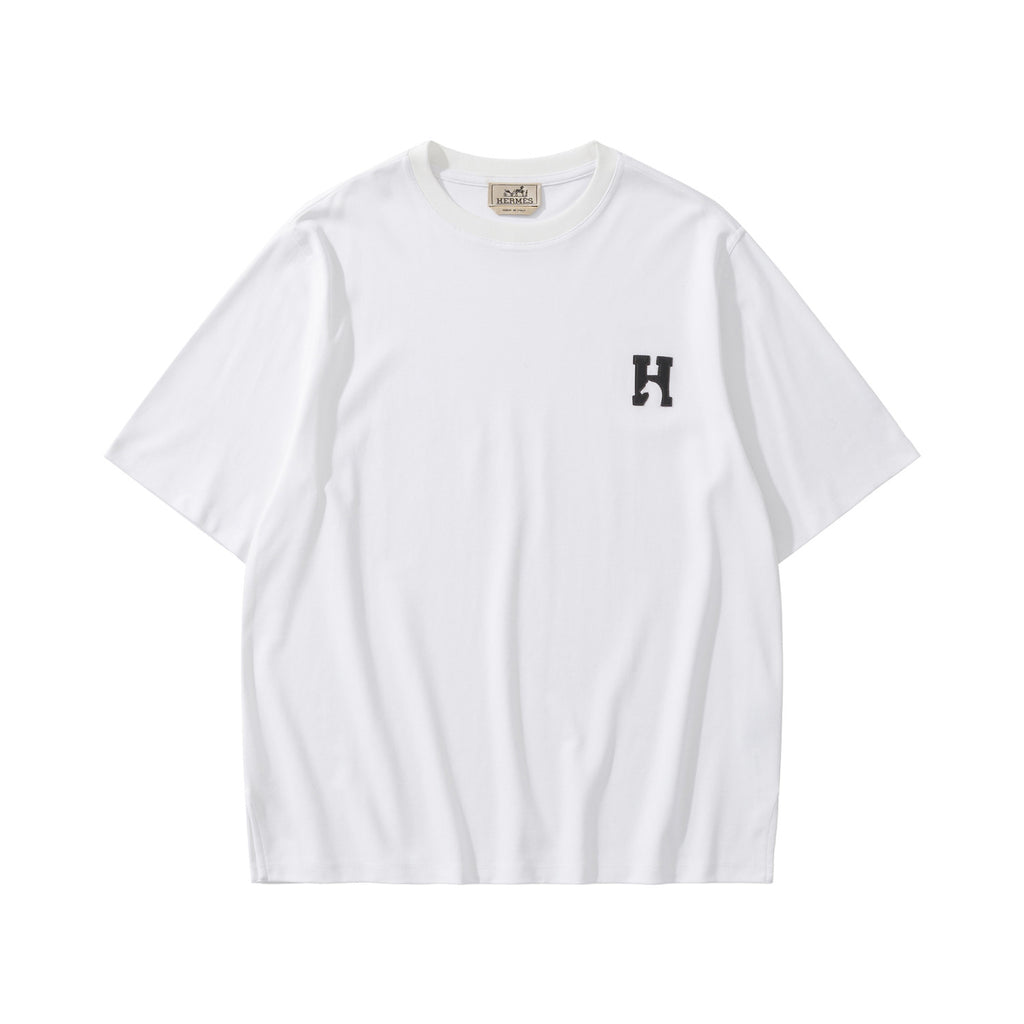 Hermès H Cheval T-shirt with Leather Detail #375796