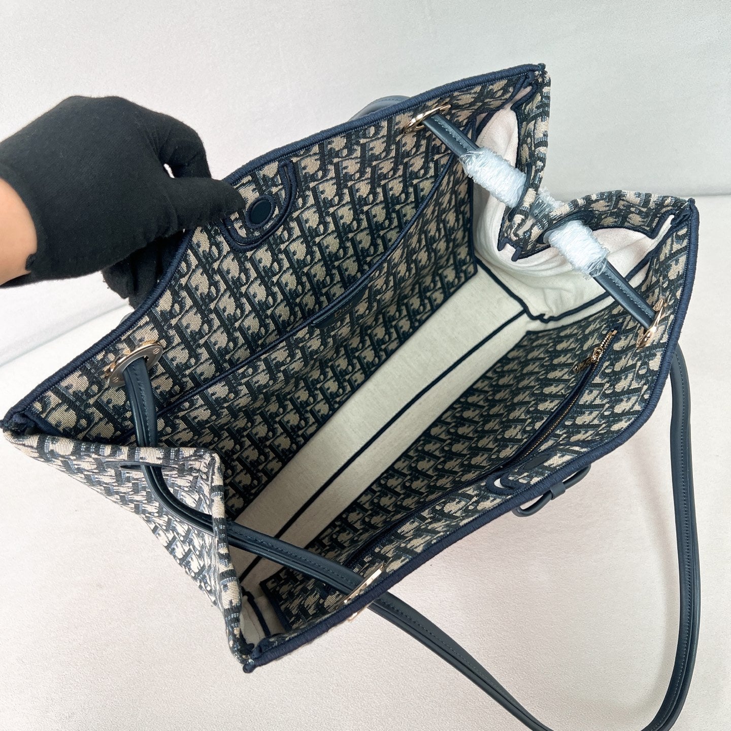 DIOR Medium Dior Promenade Shopping Bag Blue Dior Oblique Jacquard #376637