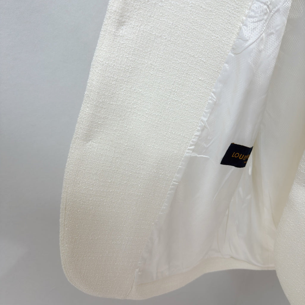 Louis Vuitton Men's Spring/Fall Solid Color Classic Casual Cotton Letter Embroidered Logo Collarless Single Breasted Long Sleeved Jacket #78269