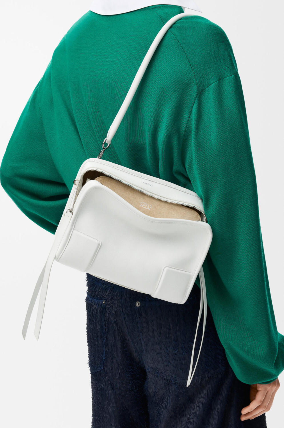 Loewe Small Amazona Handbag Shoulder Bag Crossbody Bag Minimalist Two-tone Suede Handbag Small Square Bag A039as0x02 #82973A