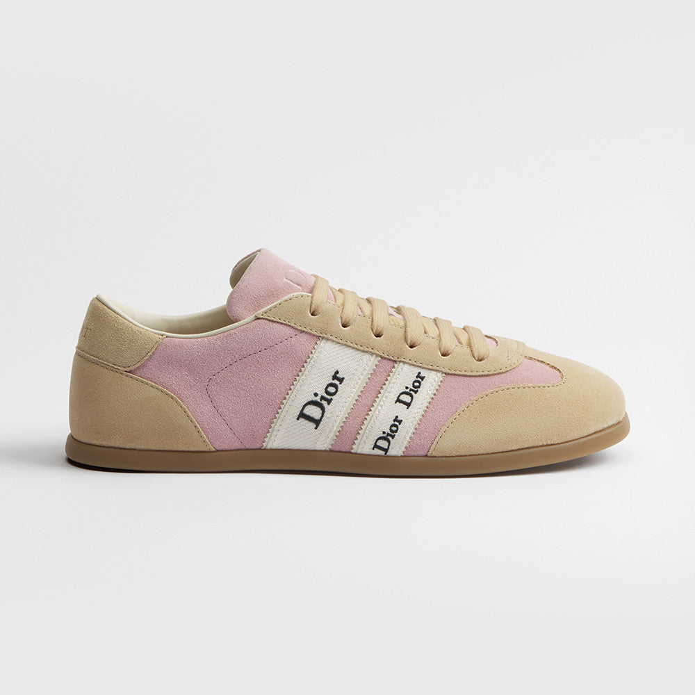 DIOR Dior Ribbon Sneaker Pink and Beige Suede Calfskin #381517