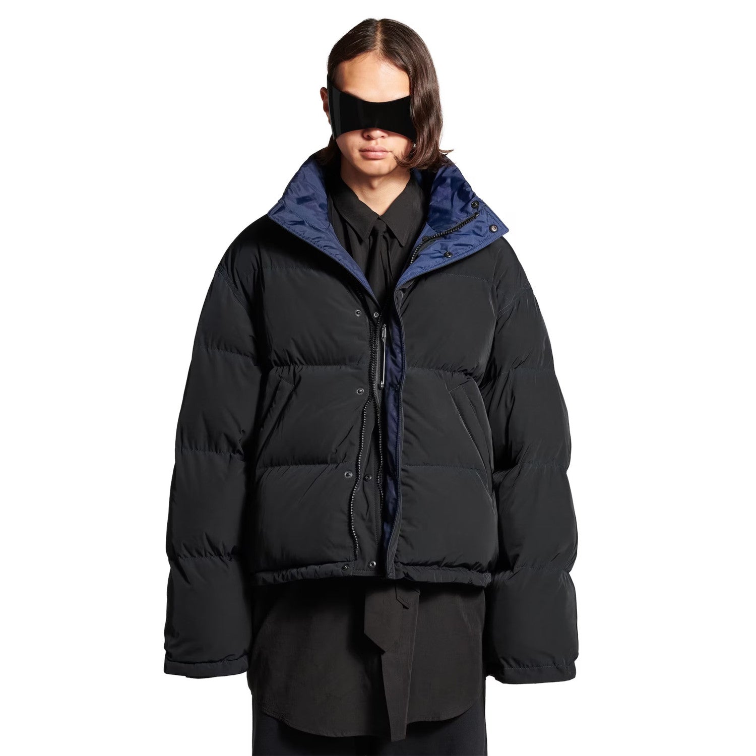 Balenciaga Men's Women's Loop Sports Icon Solid Color Zipper Loose Reversible Puffer Down Jacket #71871
