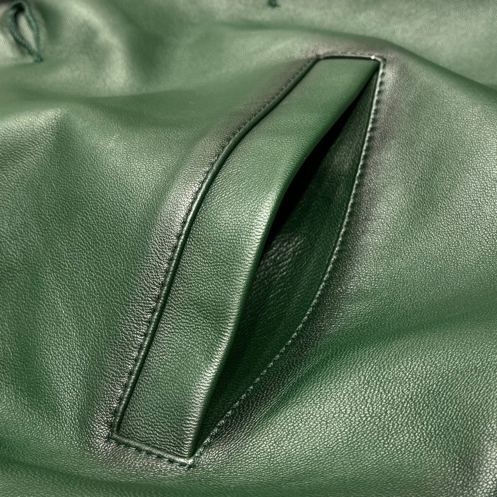 Berluti Buttoned Leather Baseball Jacket #96147