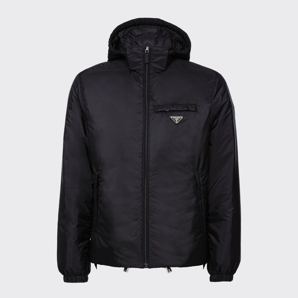 Prada Men's Autumn and Winter Solid Color Letter Logo Hooded Warm Zipper Long Sleeve Puffer Down Jacket #73867