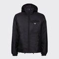 Prada Men's Autumn and Winter Solid Color Letter Logo Hooded Warm Zipper Long Sleeve Puffer Down Jacket #73422