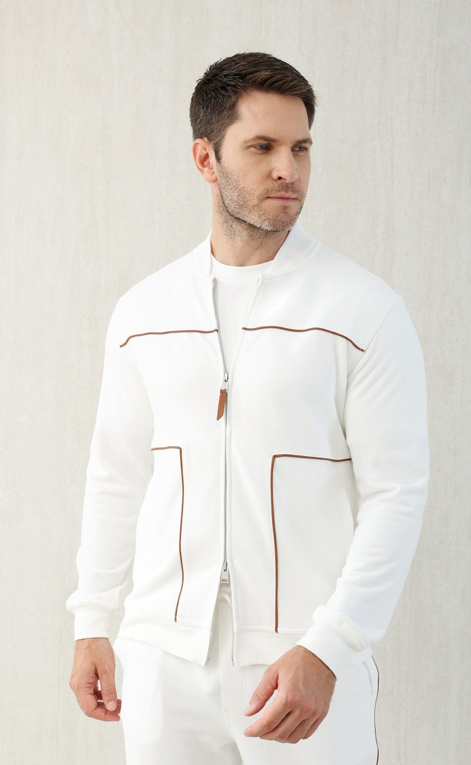 Brunello Cucinelli Men's Spring and Autumn Hooded Long Sleeve Cotton Casual Sports Sweatshirt Zipper Long Sleeve Jacket Ngvp #1766