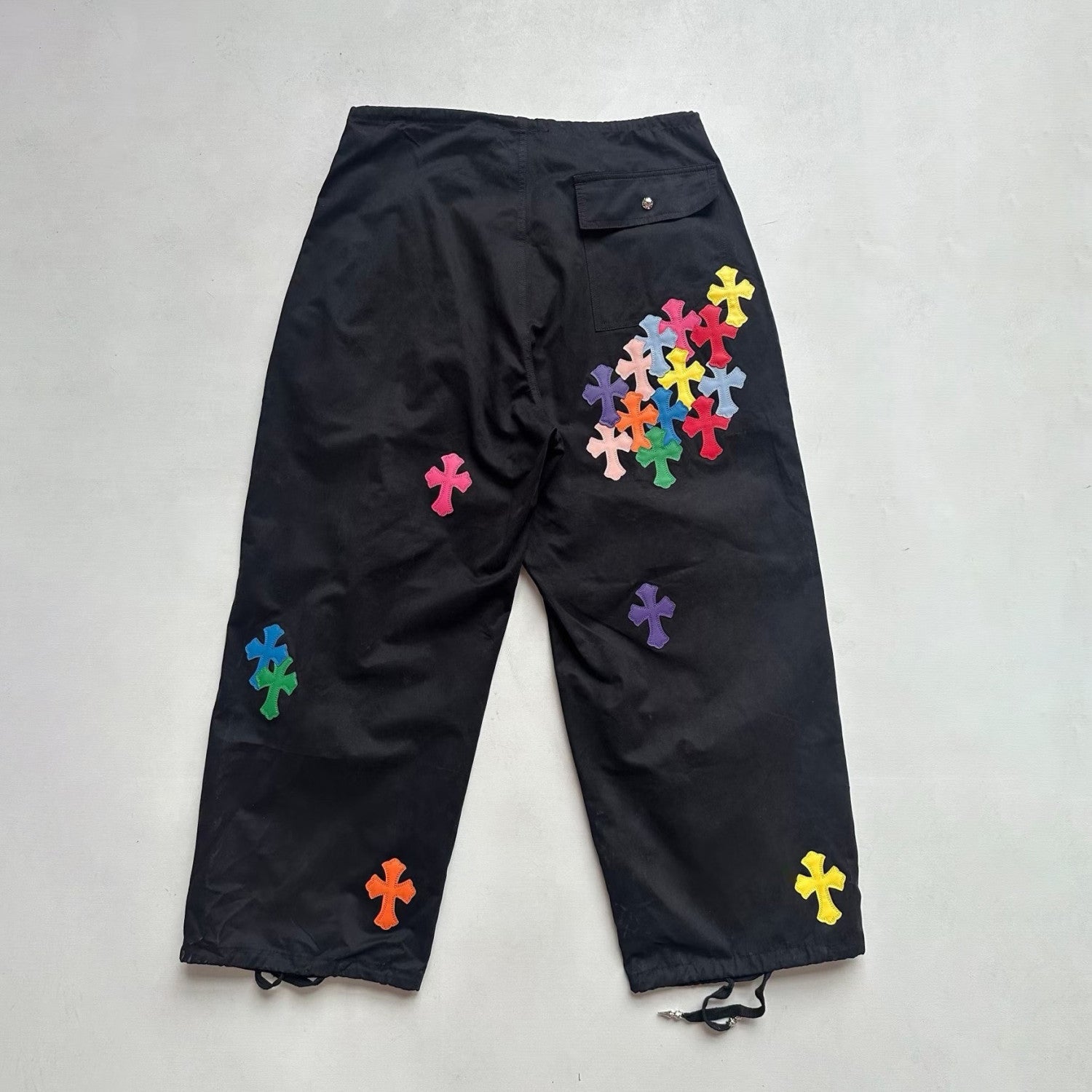 Chrome Hearts Men's And Women's Spring/Summer Solid Color Fashionable Casual Cross-decorated Straight leg Pants #78249
