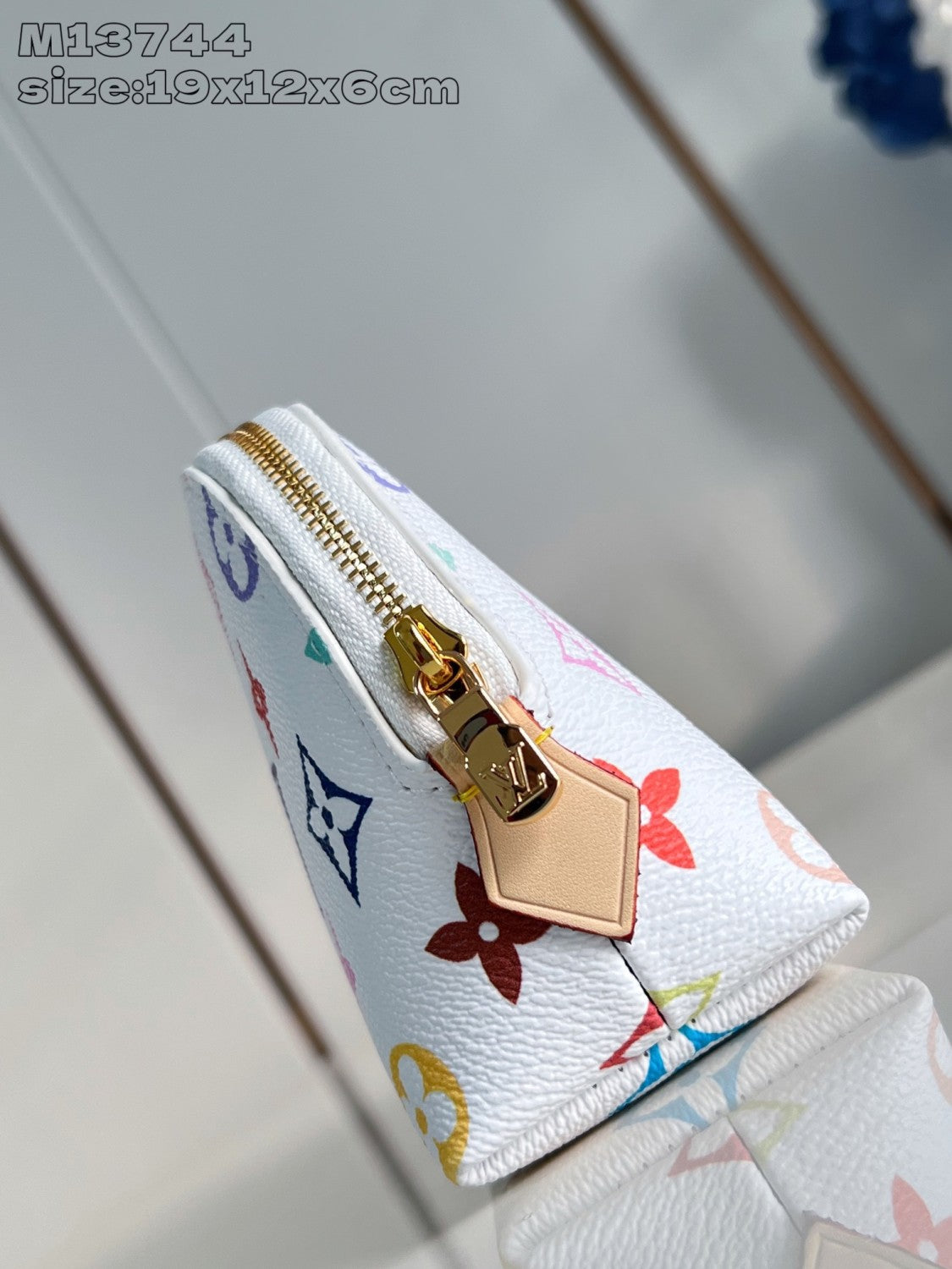 Louis Vuitton LV x TM Women's Colorful Logo Printed Zipper Closure Coated Canvas Leather Trimmed Toiletries Cosmetic Bag Bags #75163