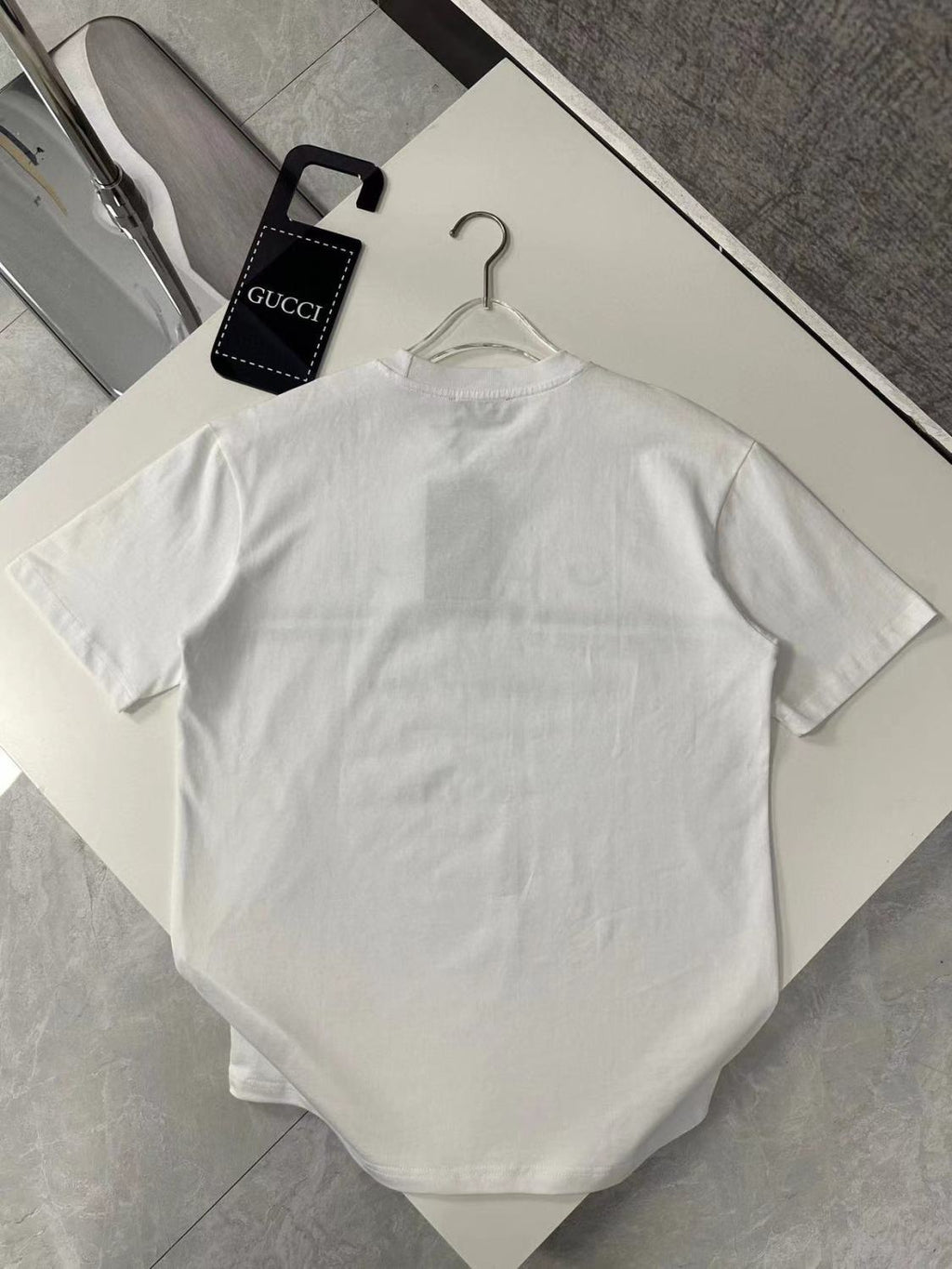 Gucci Men's Summer Letter Logo Print White Round Neck Short Sleeve T-Shirt #72297