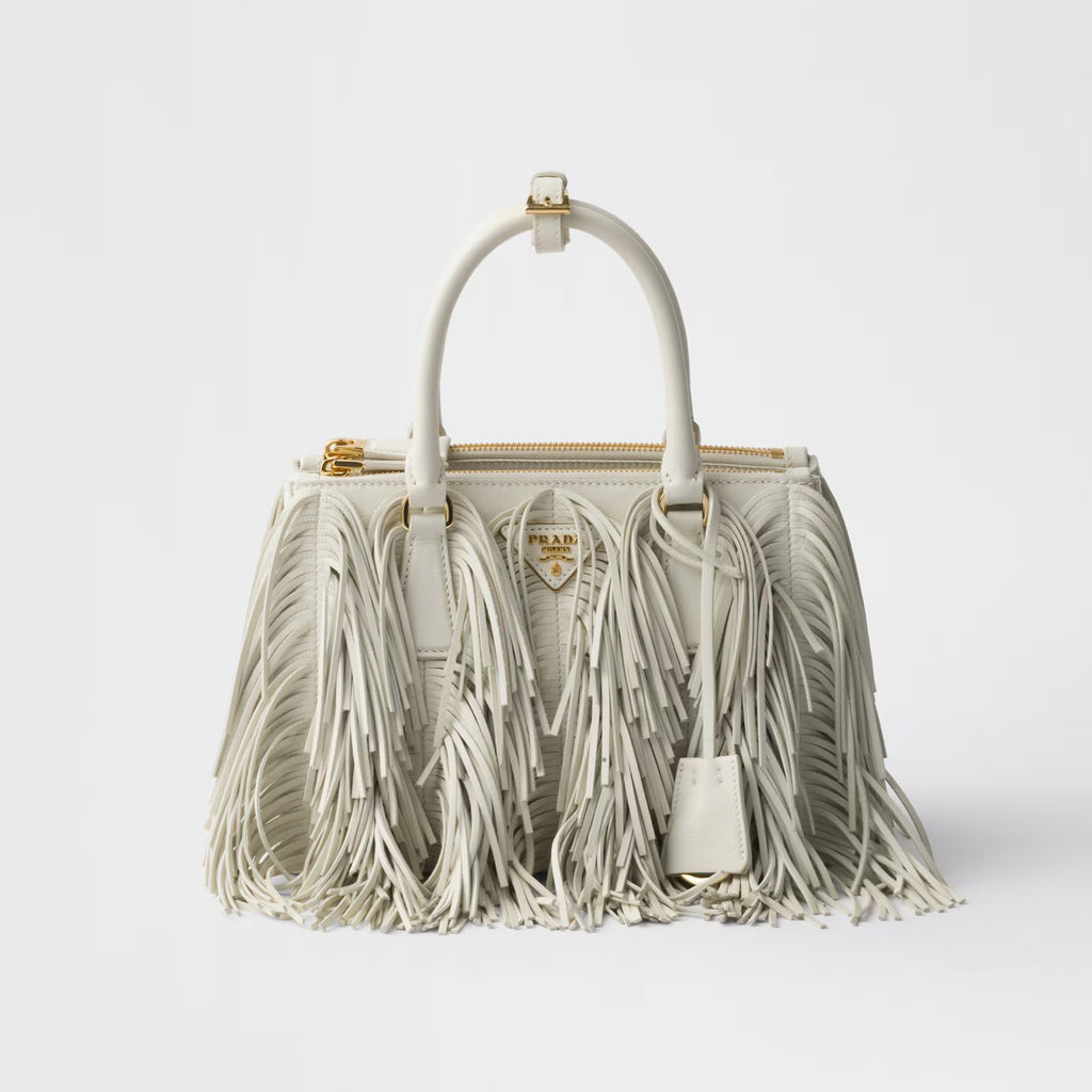 Prada Galleria Women's Solid Colour Metal Engraved Logo Tassel Design Calfskin Shoulder Bag Crossbody Bags Handbag #77979