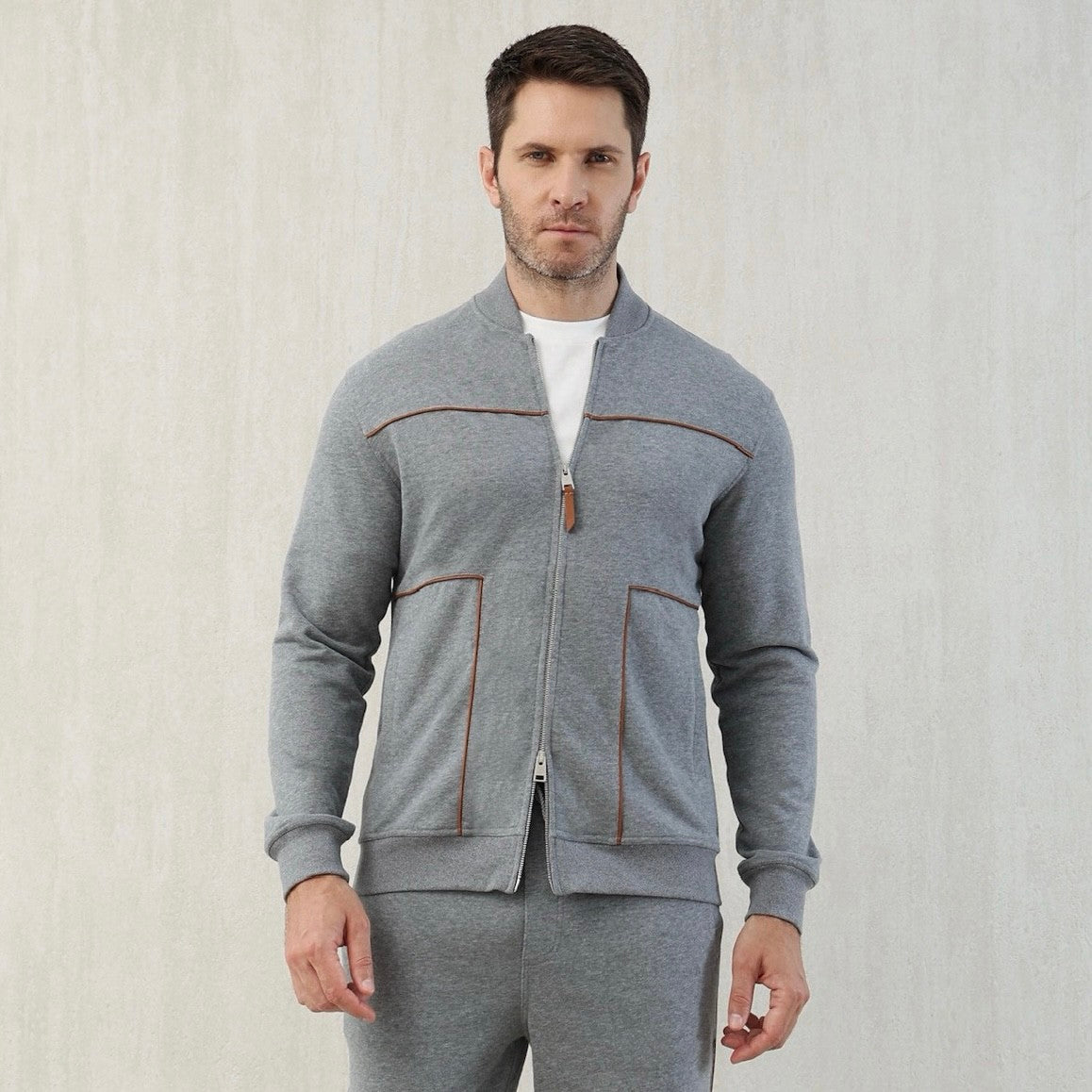Brunello Cucinelli Men's Spring and Autumn Hooded Long Sleeve Cotton Casual Sports Sweatshirt Zipper Long Sleeve Jacket Ngvp #1766