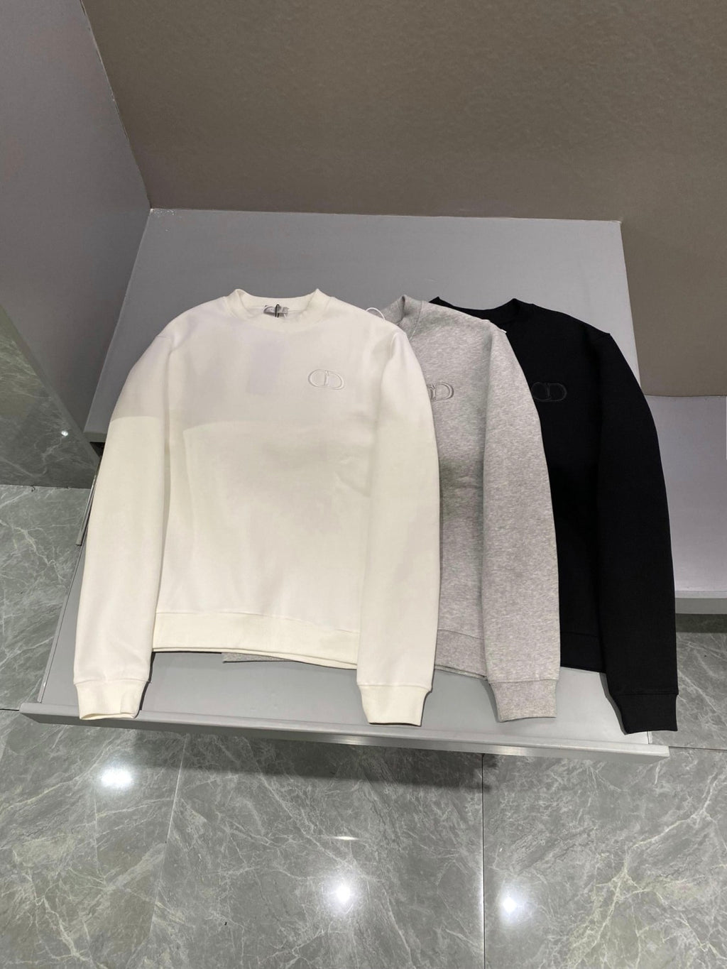 Dior Men's Spring and Autumn Solid Color Embroidery Letter Logo Round Neck Cotton Long Sleeve Sweatshirt Pullover #72911