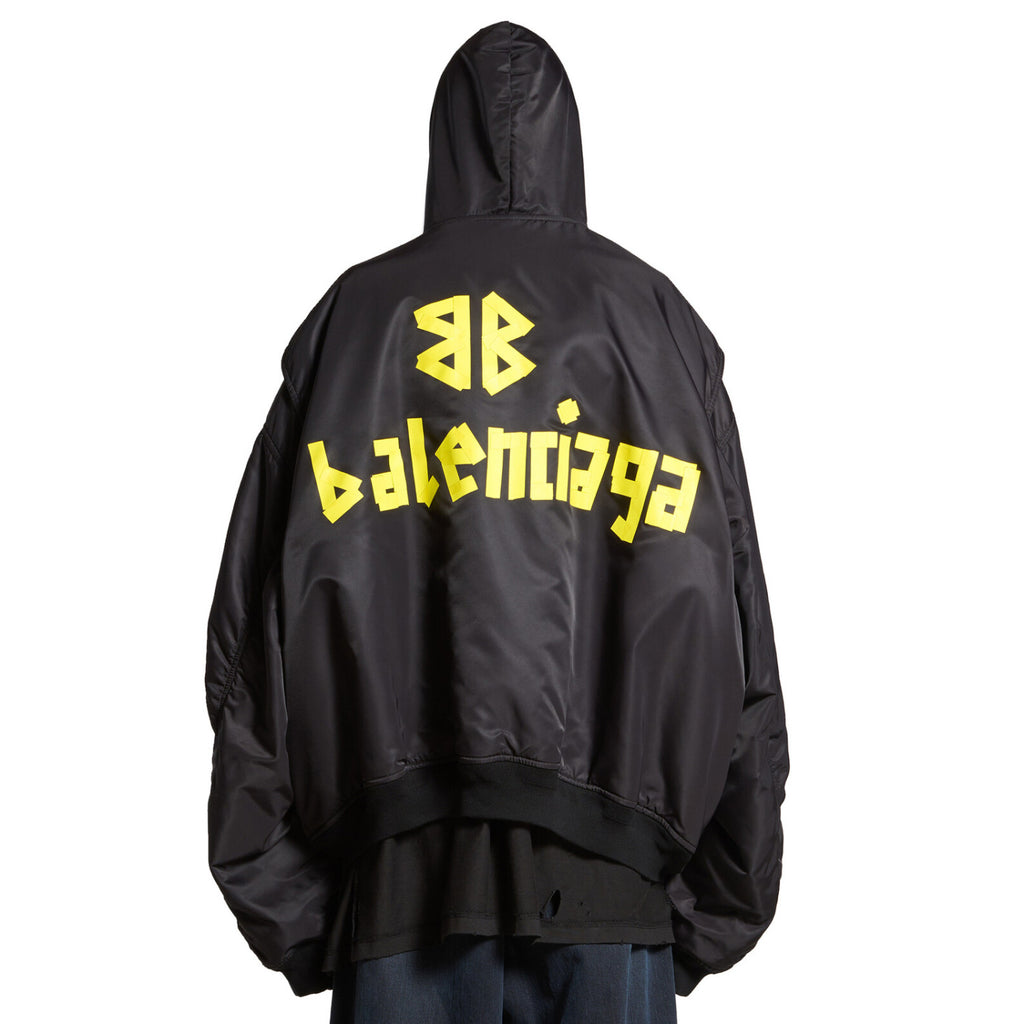 Balenciaga Men's Spring and Autumn Letter Logo Printed Zipper Hooded Long Sleeve Jacket #74698