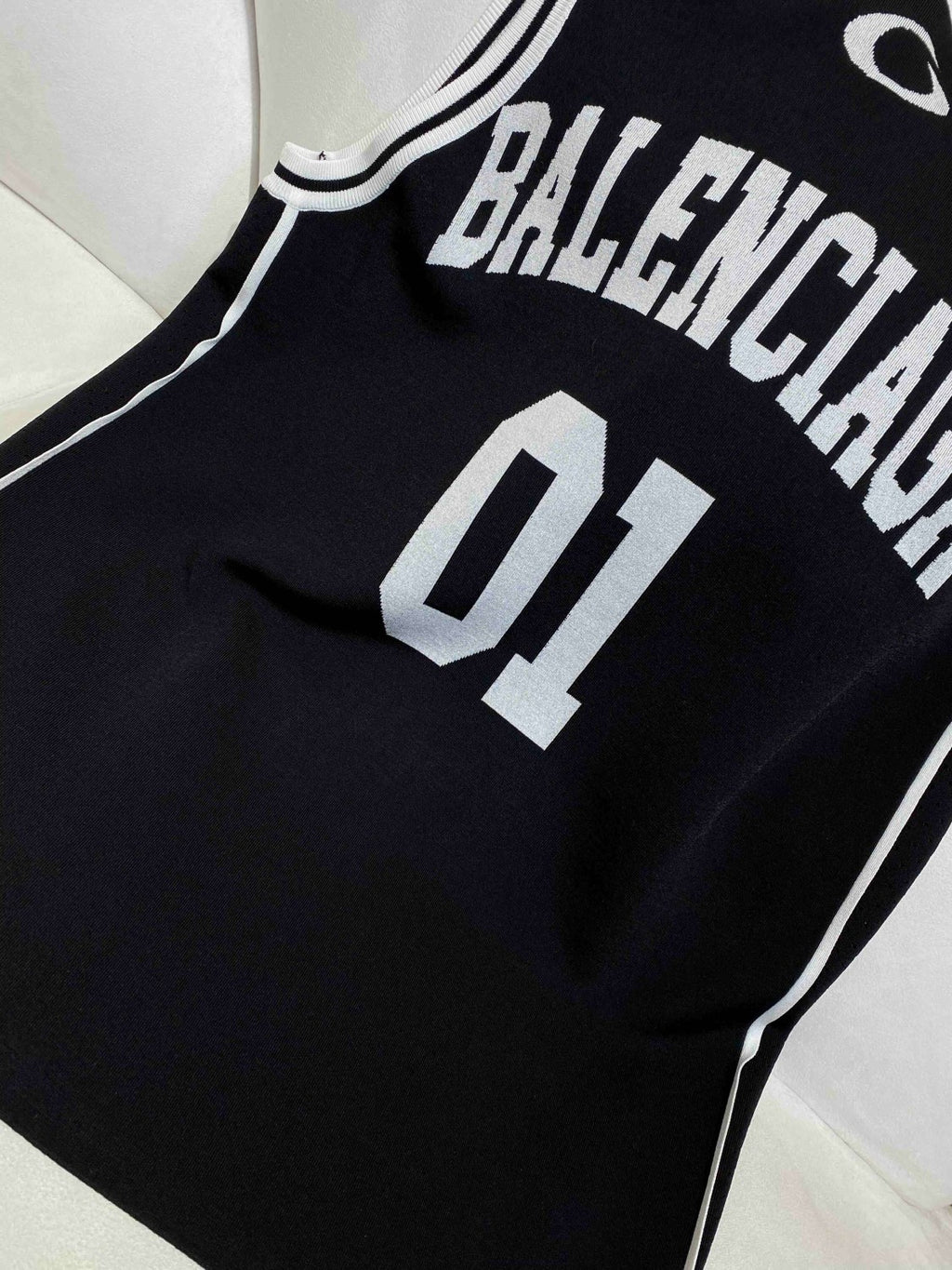 Balenciaga Men's Summer Basketball Series Black and White Jacquard Sports Knit Tank Top Casual Athletic Shorts Set Suit #76417