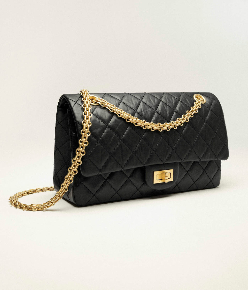 Chanel 2.55 Handbag Aged Calfskin Gold-Tone Metal #333121