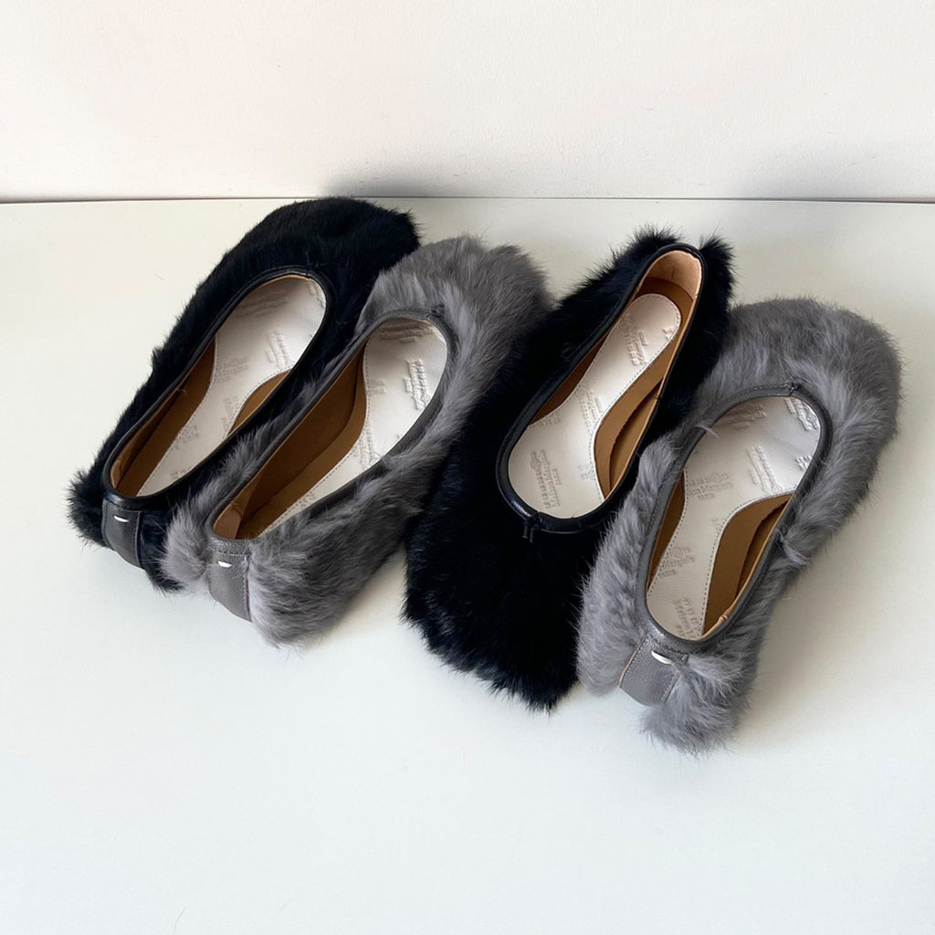 Maison Margiela Spring And Autumn Plush Split Toe Shoes Fashion Casual Comfortable Flat Shoes Solid Colour Temperament Women's Shoes #81148