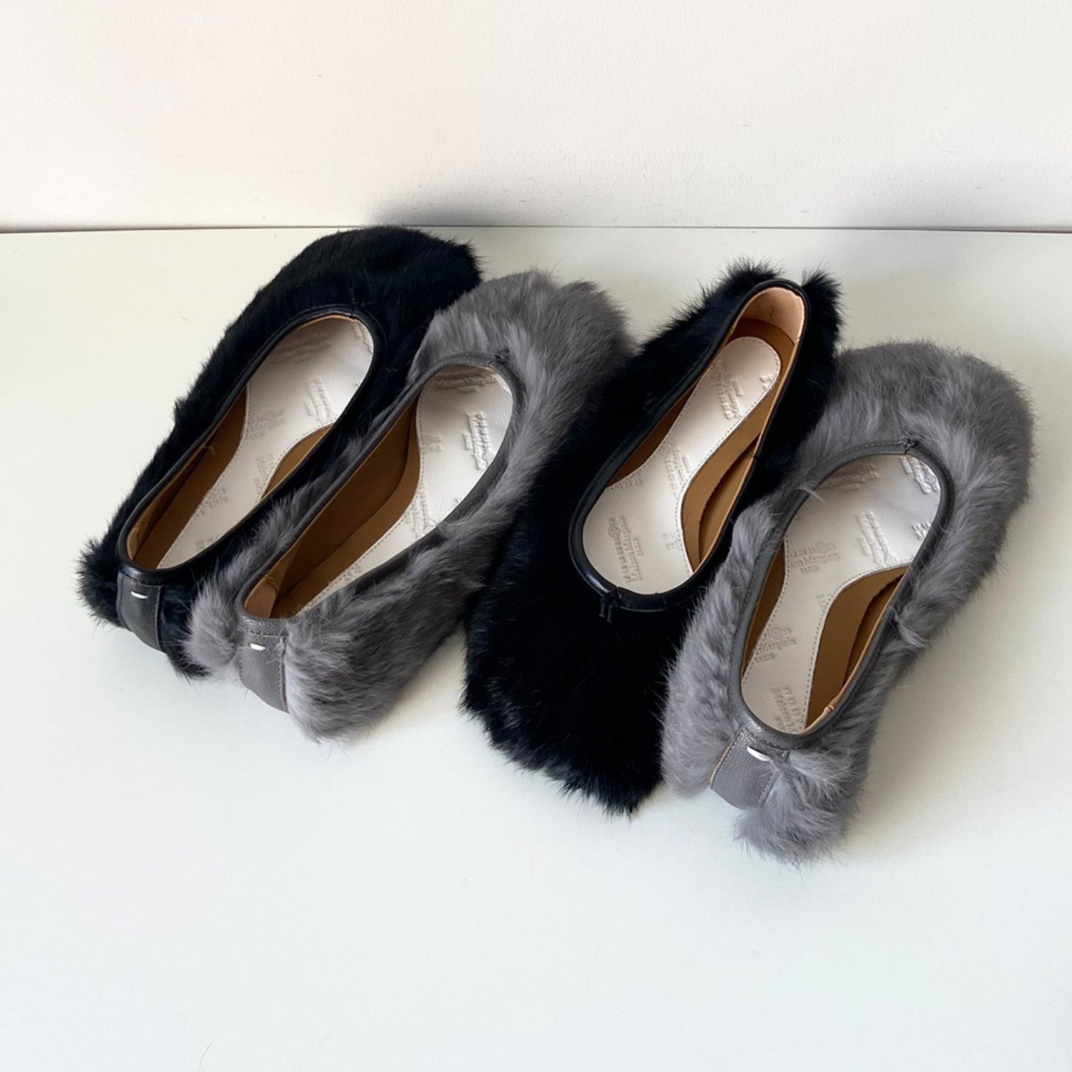 Maison Margiela Spring And Autumn Plush Split Toe Shoes Fashion Casual Comfortable Flat Shoes Solid Colour Temperament Women's Shoes #81148