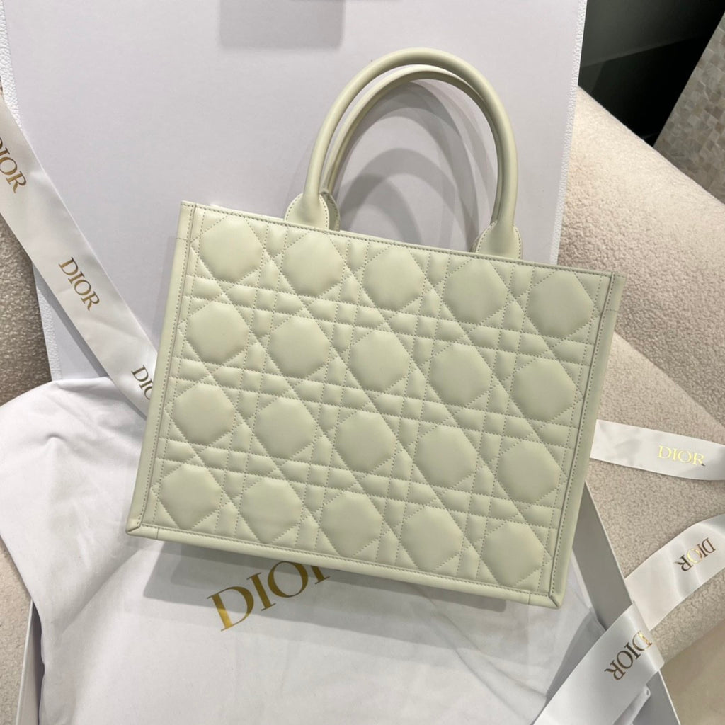 Dior Book Tote Women's Detachable Adjustable Shoulder Strap Rattan Checkered Cowhide Leather Solid Color Shopping Bag Single Shoulder Slanting Tote Bags #75338