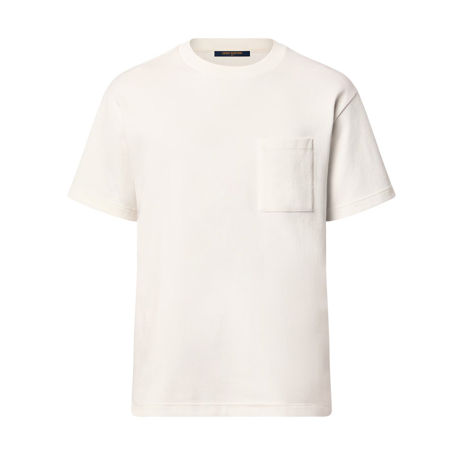 Louis Vuitton Men's Summer Solid Colour Pocket Round Neck Cotton Short Sleeve T-Shirt #74562