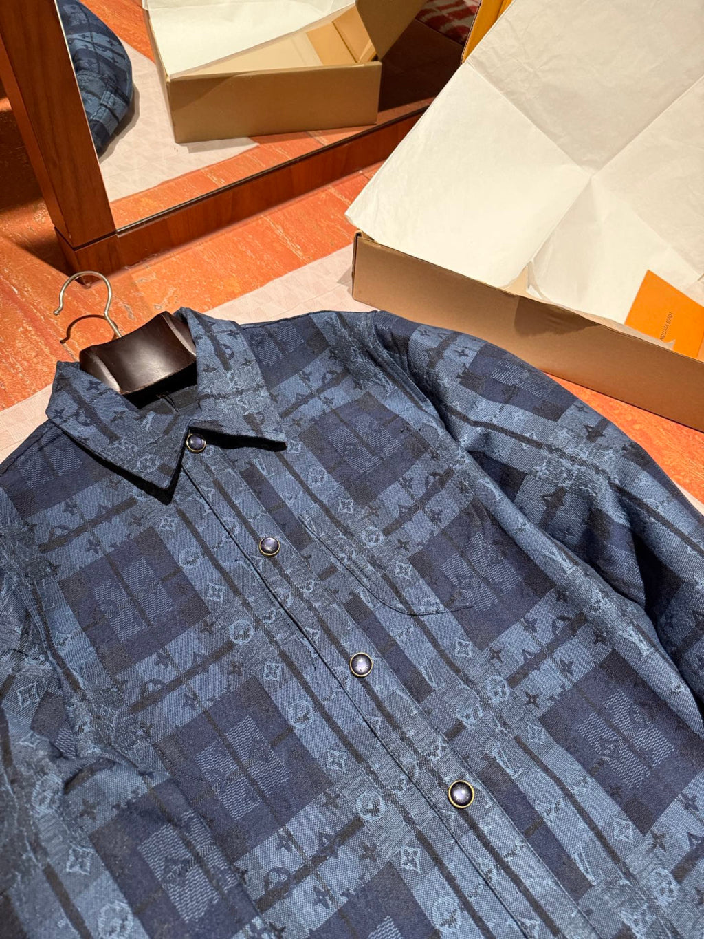 Louis Vuitton Monogram Tartan Denim Overshirt #334103