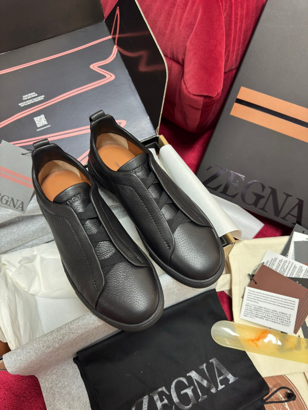 Ermenegildo Zegna TRIPLE STITCHâ„?SECONDSKIN Luxury Casual Shoes Men's All-Season Genuine Leather Fashion Footwear Lace-Free Comfort Shoes #81456