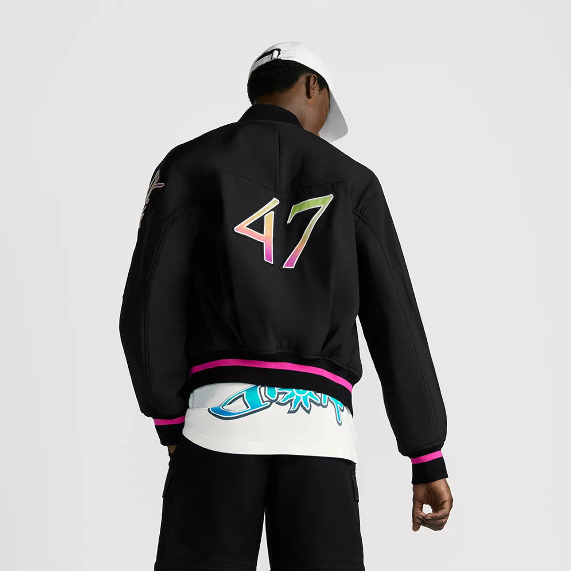 Dior And Lewis Hamilton Men's Spring/Autumn Fashion Casual Ribbed Collar Two Way Zipper Side Pocket Long Sleeve Pilot Baseball Jacket Short Jacket #78334
