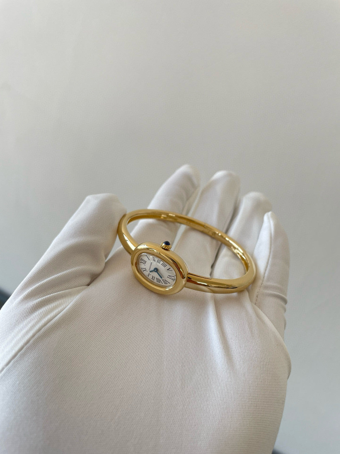 Cartier Women's White Dial Gold Case 30m Water Resistant Quartz Movement Watch #75777