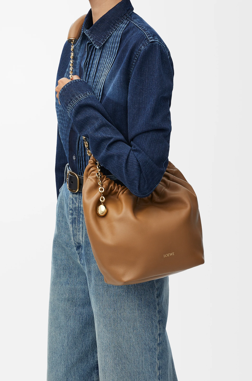 Loewe Women's Small Soft Napa Lambskin Squeeze Handbag Logo Solid Color Adjustable Shoulder Strap Crossbody Tote Bag Bags 0010948040 #81756