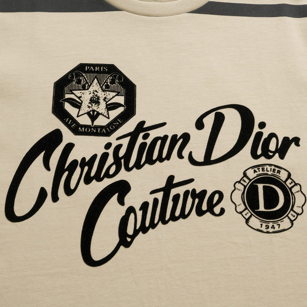 Dior Men's Summer Solid Color Letter Logo Printed Loose Round Neck Short Sleeve T-Shirt #98448