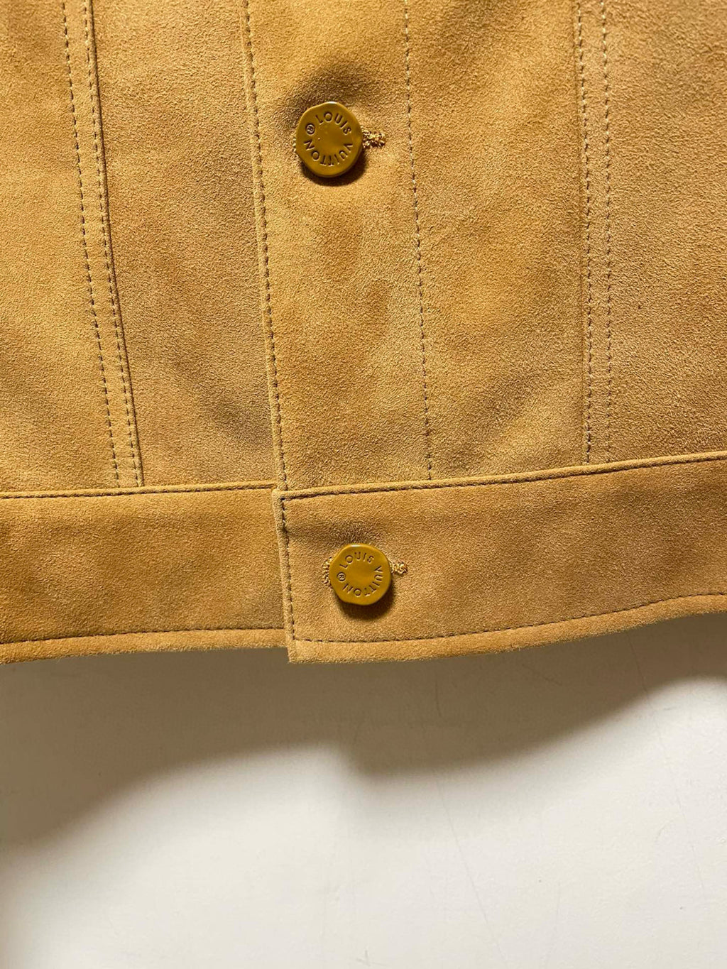 Louis Vuitton Men's Autumn and Winter Khaki Sheepskin Pocket Single Breasted Jacket #98817