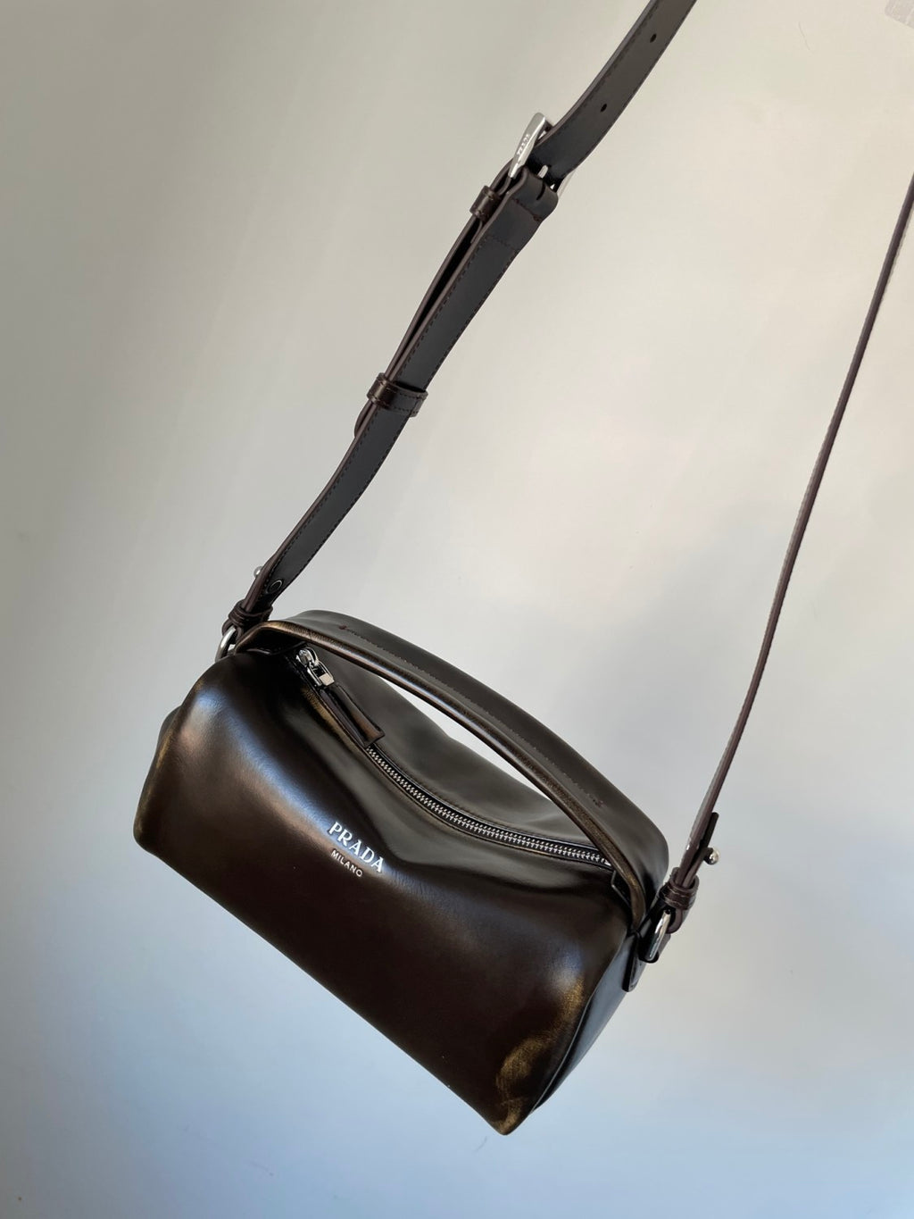 Prada runway collection Cylinder bag Leather Shoulder Bags  #193912